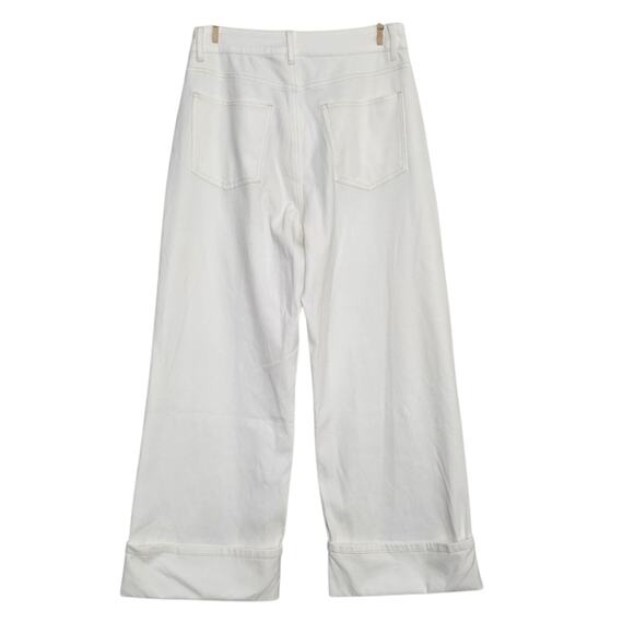 NWT Halara Flex High Waist Rolled Hem Wide Leg Stretchy Knit Jeans Size Medium - Picture 2 of 6